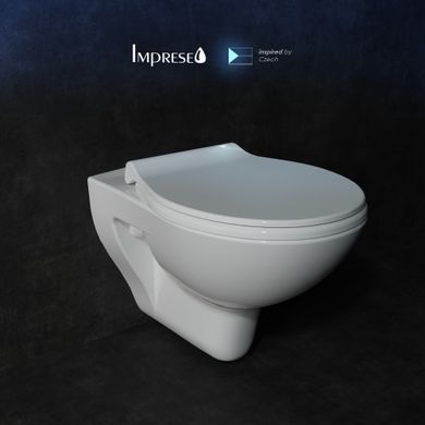 Подвесной унитаз IMPRESE NETKA RIMLESS + сиденье SLIM SLOW CLOSING (с065048)