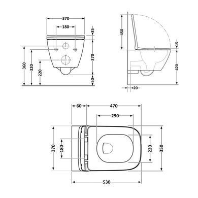 Подвесной унитаз QTAP GEMINI + сиденье SOFT CLOSE (QT2533076EUQW)
