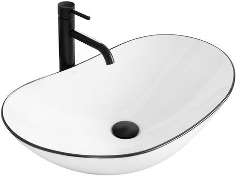 Раковина REA ROYAL 36х62.5 / чорна / біла (REA-U8569)