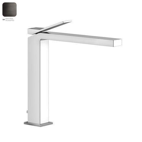 Змішувач для умивальника GESSI RETTANGOLO K, високий, донний клапан, BLACK METAL BRUCHED PVD (53003707)