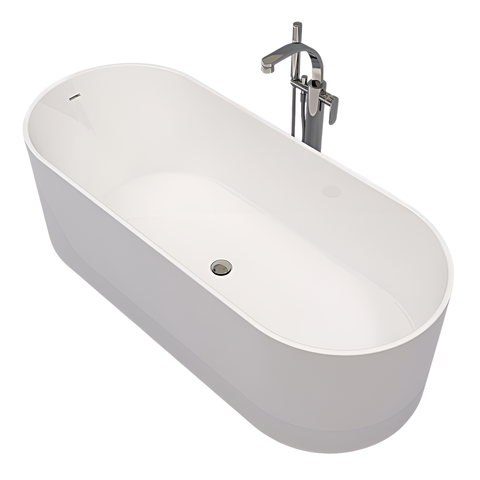 Ванна зі штучного каменю окремостояча FLAMINIA OVAL 170х70 / біла (OV170 SABBIA BIANCO)