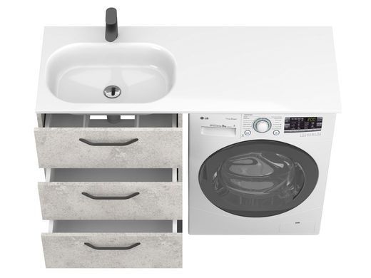 Тумба напольная MIRAGGIO TESSA / камень серый + раковина LAKE 1250 L (8815282)