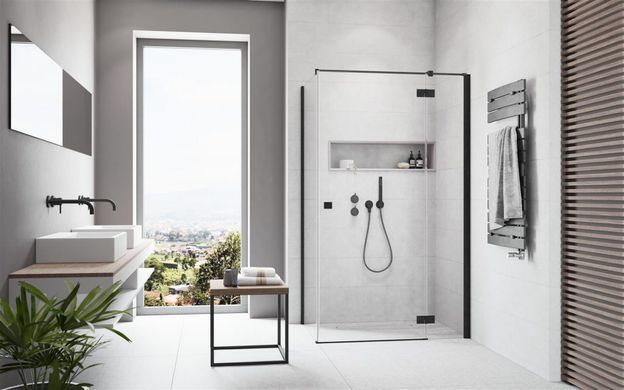 Душевые двери RADAWAY ESSENZA NEW BLACK KDJ 120х200 R / профиль черный / стекло прозрачное (385042-54-01R)