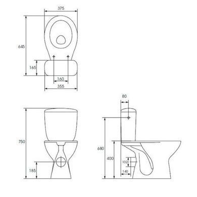 Підлоговий унітаз CERSANIT PRESIDENT 679 010 3/6л + сидіння (K100-416)
