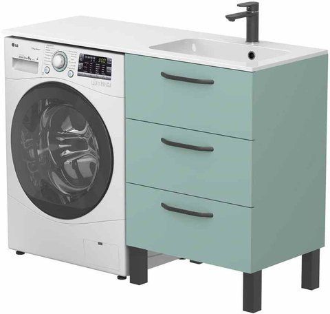 Тумба напольная MIRAGGIO TESSA / зеленая + раковина DELLA 1200 R (8815283)
